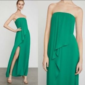 BCBGMaxAzria ultra green strapless maxi dress
